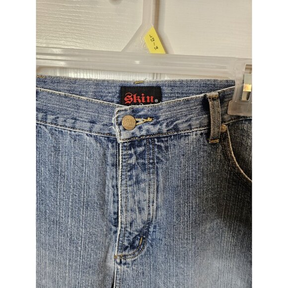 Skin Industry Blue Jeans Mens 36x30 Straight Leg Vtg 90s Button Fly Pink Lady - Picture 4 of 13